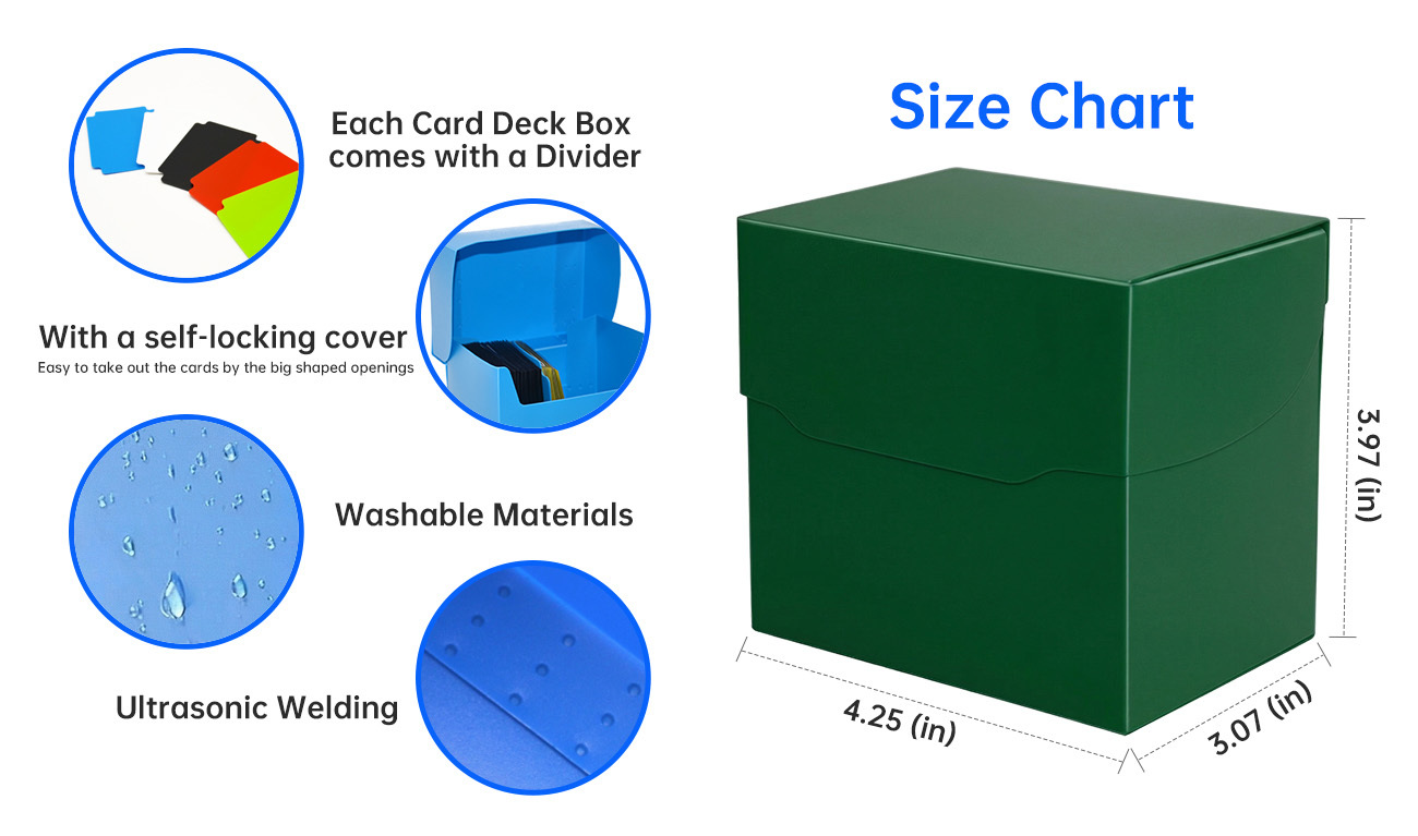 Durable Plastic TCG Deck Box Booklet Sports Baseball Card Deck Storage Box