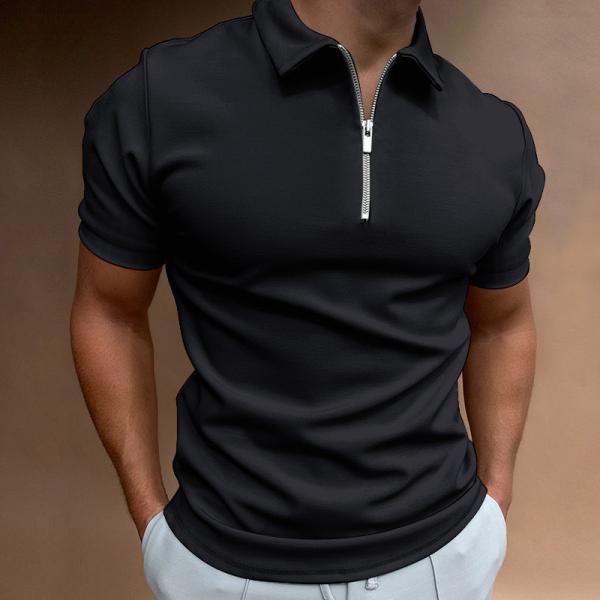 Etiquetas personalizadas camisa de polo masculina poliéster Spandex respirável fechadura Manga curta