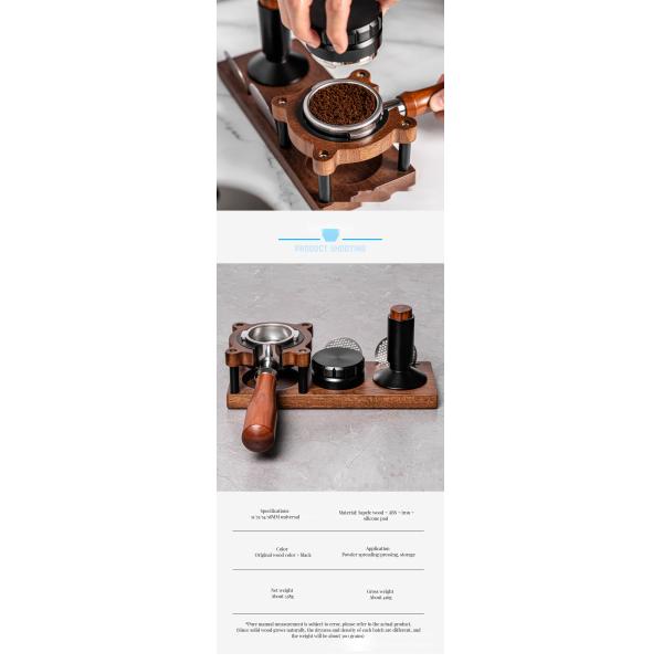 Customized Size Modern Solid Wood Tamping Station Organizer for Coffee Tea Tool Stand