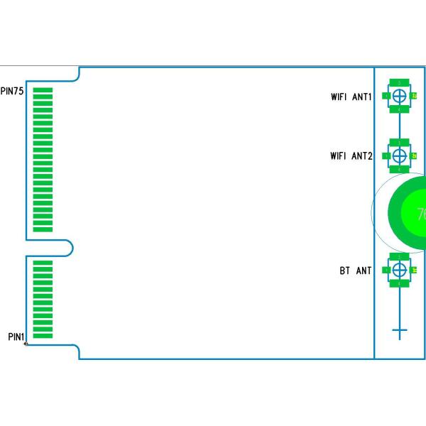 Высокоскоростной модуль набора микросхем 1800Mbps Wifi 6 модуля QCA206X Wlan карты Wifi PCIE