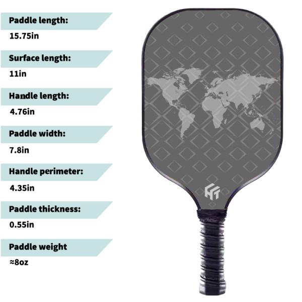 Custom USAPA Standard Pickleball Paddle with Frosted Glass Fiber and PP Honeycomb Core