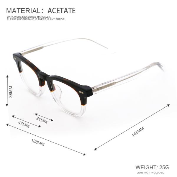 Titanium Thin Thick Acetate Glasses Frames MR 98052