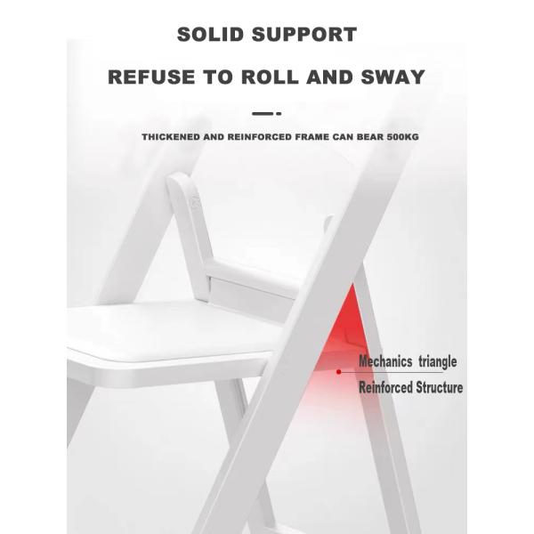 Outdoor Padded White Plastic Resin Folding Chairs For Event Picnic