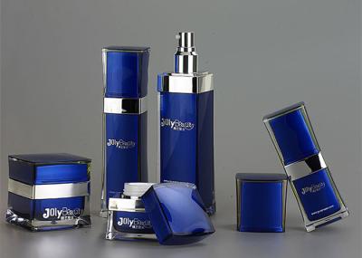 Luxury Dark Blue Cosmetic Bottles And Jars Wholesale With Plastic