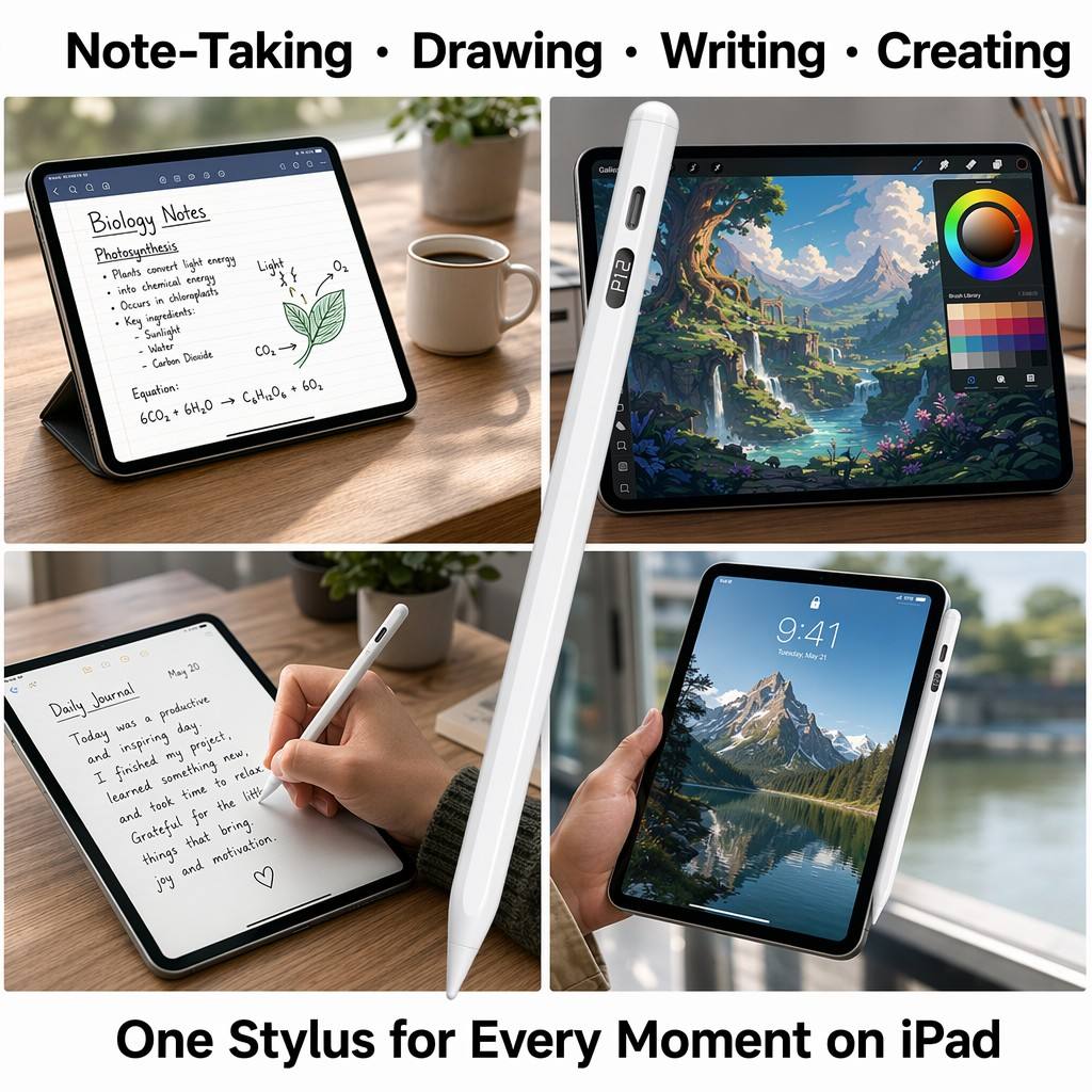 iPad Stylus Pen LED Digital Battery Display Type-C Fast Charge Active Pencil Palm Rejection Tilt 8 Colors OEM Wholesale