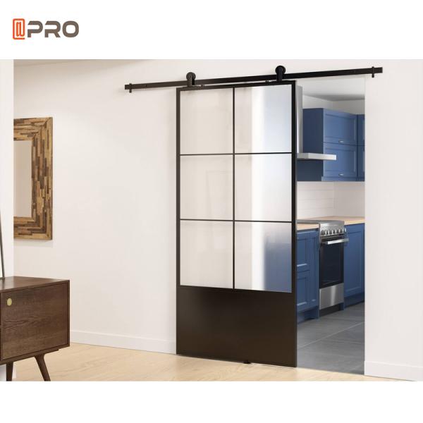 Black Soundproof Indoor Sliding Glass Shower Barn Doors