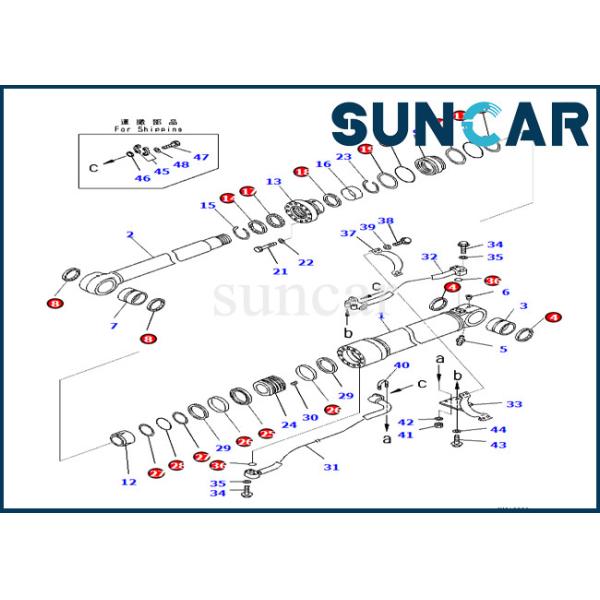 Boom Cylinder Sealing Kit 707-99-59140 707-99-59140 Komatsu For PC360LC-10 PC390LL-10