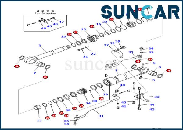 Boom Cylinder Sealing Kit 707-99-59140 707-99-59140 Komatsu For PC360LC-10 PC390LL-10
