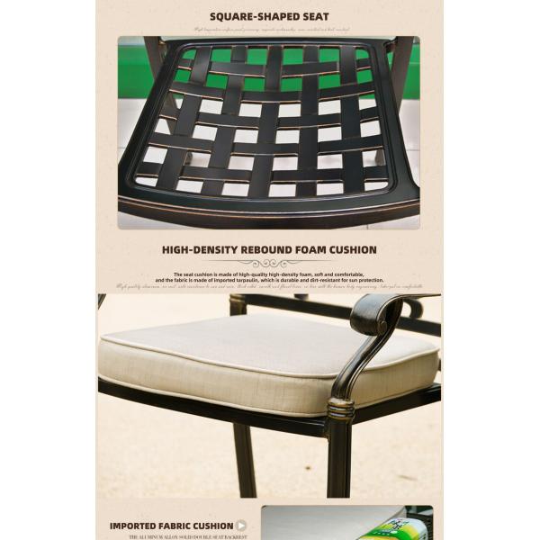 Courtyard Cast Aluminum Patio Barbecues Table And Chairs Sets