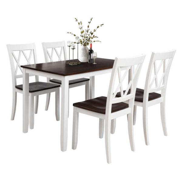 Mesa de cozinha de 5 parte e cadeiras tabelas branca do grupo W29.52”
