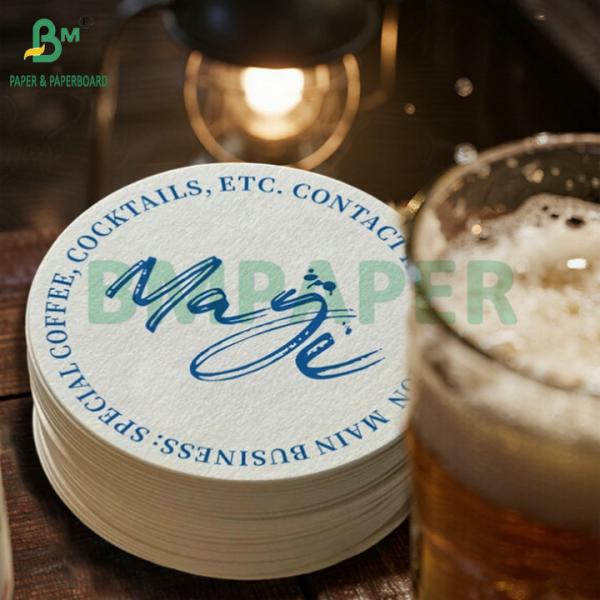 0.4mm 0.9mm Bleached White Beermat Coaster Board Offset Printing Cardboard