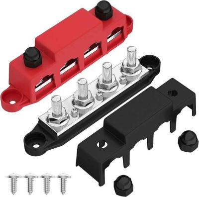 250A 12V 3/8 4 Stud Power Distribution Block For Auto / Marine Battery