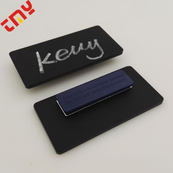 Wholesale High Quality Plastic PVC Writable Name Badge Blank Custom Design Chalkboard Name Badge