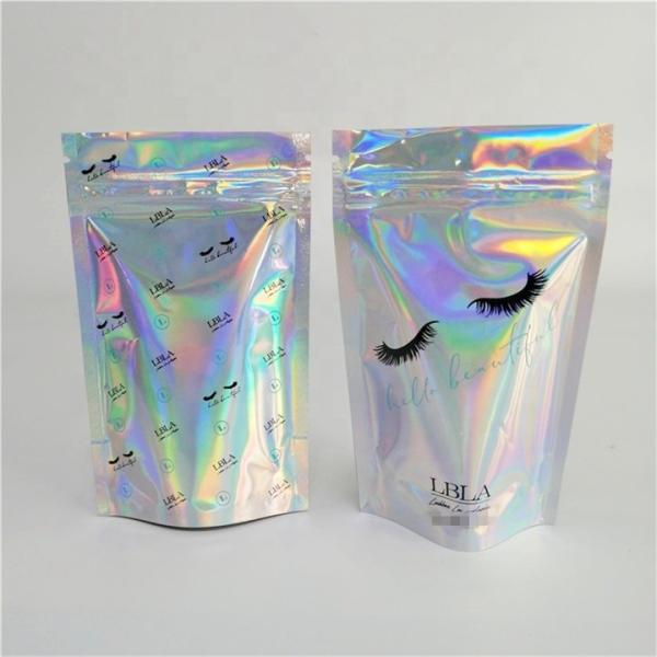 PE OPP Holographic Stand Up Pouch Reusable Zip Lock Aluminum Foil Bag ODM