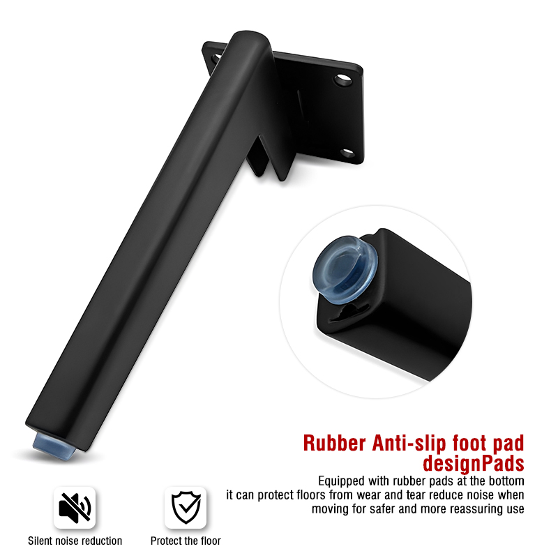Matte Black Thickened Metal Angled Sofa Legs Cabinet & Coffee Table Furniture Leg Fittings
