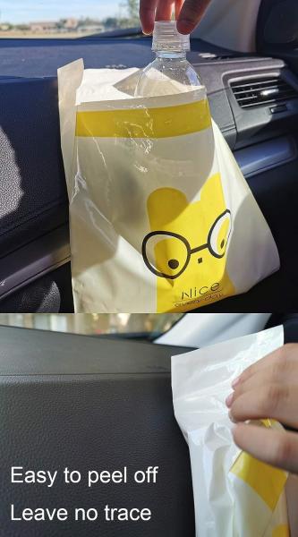Biodegradable Easy Stick-On Disposable Car Trash Bag, Compostable Cornstarchbag Leakproof Vomit Bag, Kitchen Storage Bag