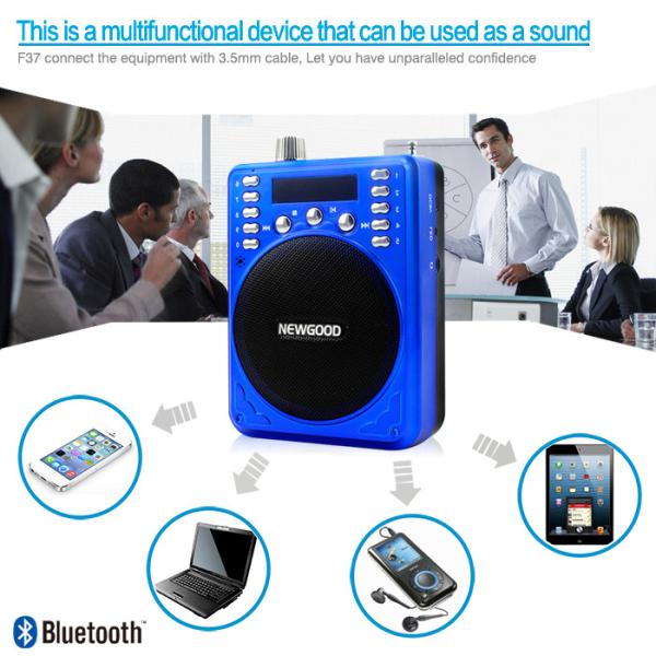 2018 new fashionable Portable Bluetooth Recorder Speaker with FM radio blue black red available