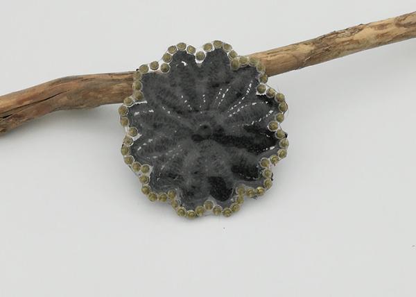 Black Color Small Flower Embroidery Patches , Embroidery Applique Patches