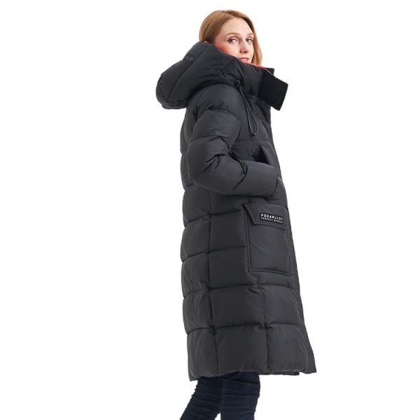 FODARLLOY 2022 Custom OEM Puffer Jacket Women Duck Down Thicken Winter Long Coat Yellow