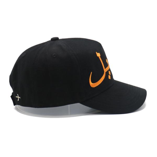Casquette de baseball à 5 ​​panneaux taille unique/taille personnalisée en tissu de nylon avec boucle en corde de nylon sur le devant