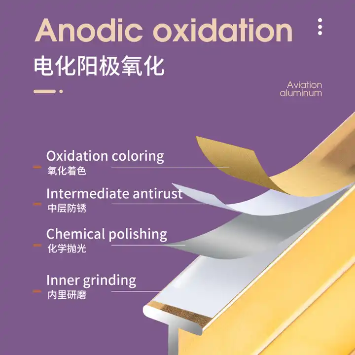 L Shaped Aluminium Tile Strip 12mm Decor Angle Marble Tile Edging Trim