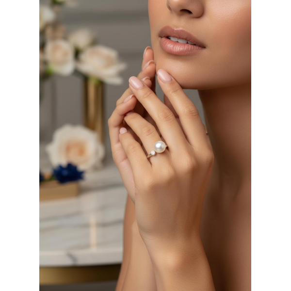 Professional factory Split shank pearl ring factory direct single pearl 925 silver natural freshwater pearl ring