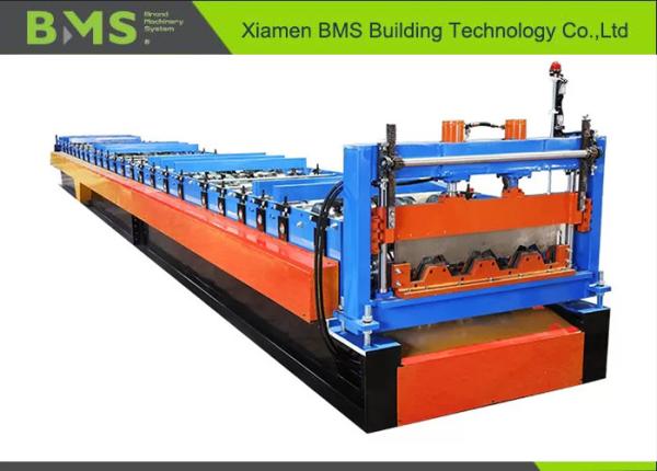 0.5-1.0mm Thick Steel Deck Roll Forming Machine , Floor Tile Deck Making Machine