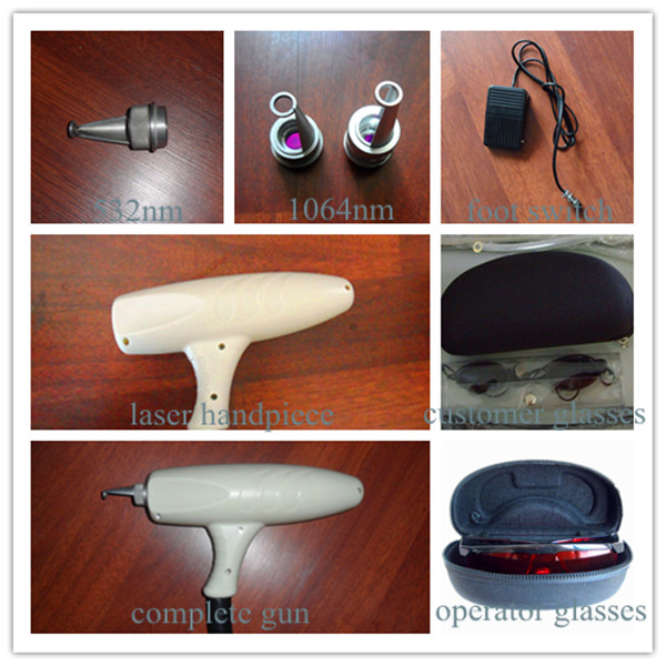 Portable Q - Switch Back ND YAG Laser Tattoo Removal Machine 1064 nm / 532 nm