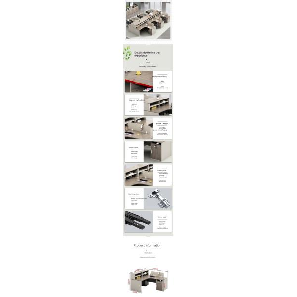 Modular Desk System for 4 People Customizable Office Furniture in Modern Design
