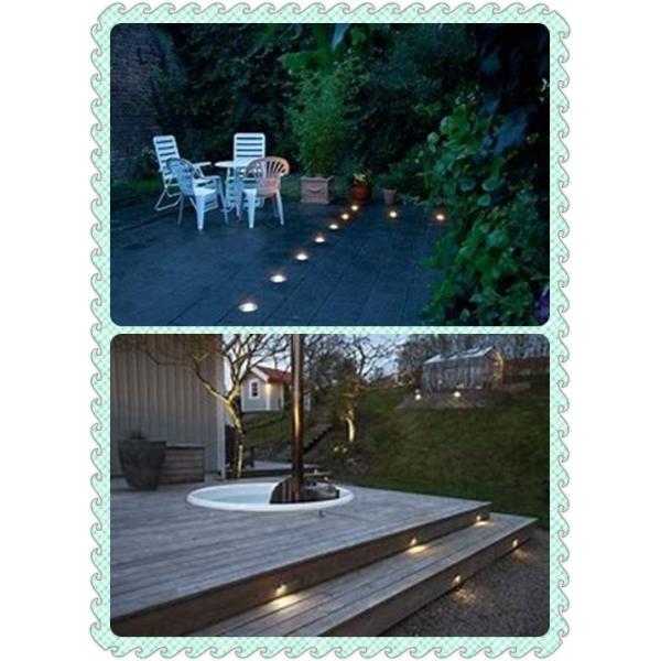 3W White Outdoor LED Underground Light / IP67 LED Deck Lights Glass Tempered