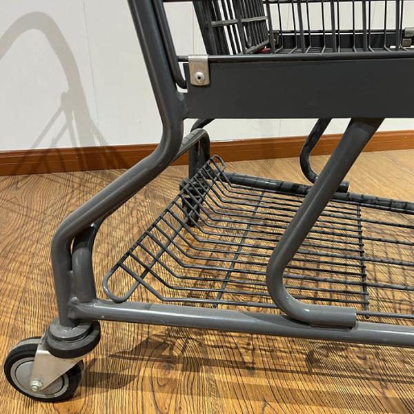Amérique 4 roues Roller promotionnel Pousse à la main Chariot de magasinage en métal Chariot de magasinage en métal