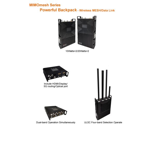 Data Radio: Mimomesh Wireless Mesh/Data Link-Powerful Backpack Series