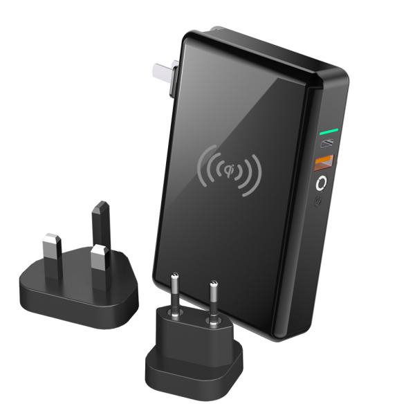 interchangeable plugs wall charger 10000mAh wireless power bank