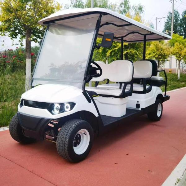 4+2 Seater White Electric Golf Cart Outdoor Lithium Battery Manufacturer Direct Wholesale Price