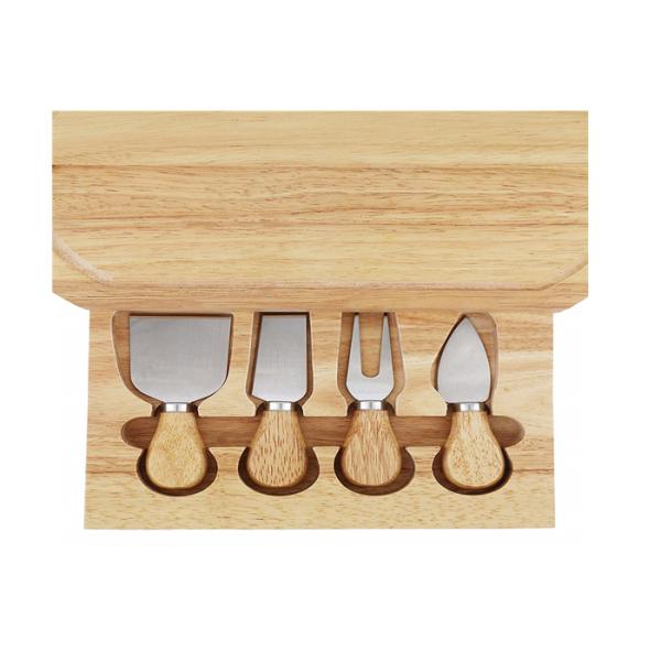 High Durability Bamboo Cheese Board Set 3.5CM Thickness With 4 Cheese Knives