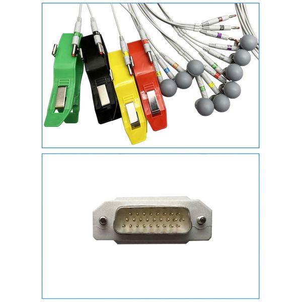 MAC1800 Compatible KD3-VB12I 26PIN 18 Lead Grey 1.1m ECG Machine Cable Medical Consumables CE Certified