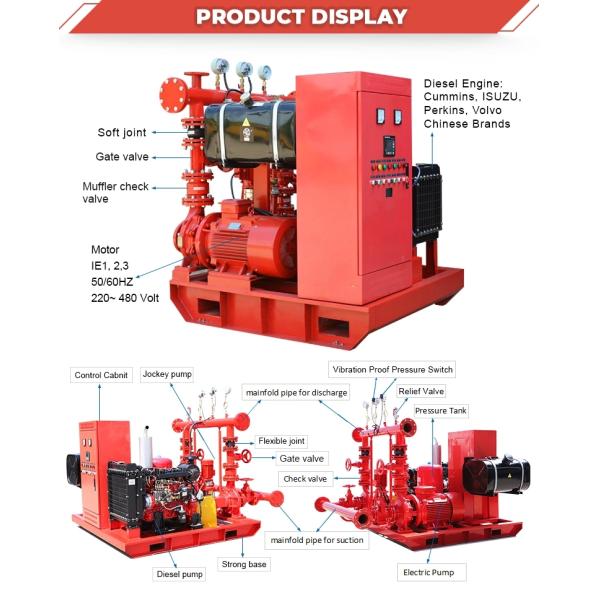 Система 3-20Bar водяной помпы огня противопожарного насоса подкачки аварийная