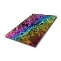 Pantalla de pared decorativa de color de acero inoxidable polida con láminas corrugadas AISI 304 316