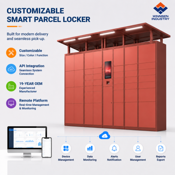 Winnsen Tourist Smart Parcel Delivery Locker Outdoor Weatherproof 24/7 for Resort Island