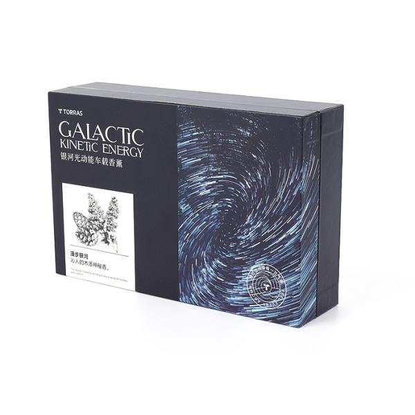 Silver Stamping Aromatherapy Gift Box , 2mm Thickness Black Gift Box With Ribbon