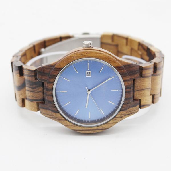 Japan calendar quartz movement fashion zebra wood wahches with your logo