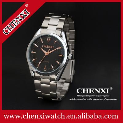 China Watch Supplier Black White Color Couples Watch Stainless Steel Rose Gold Watch New Cheap Price