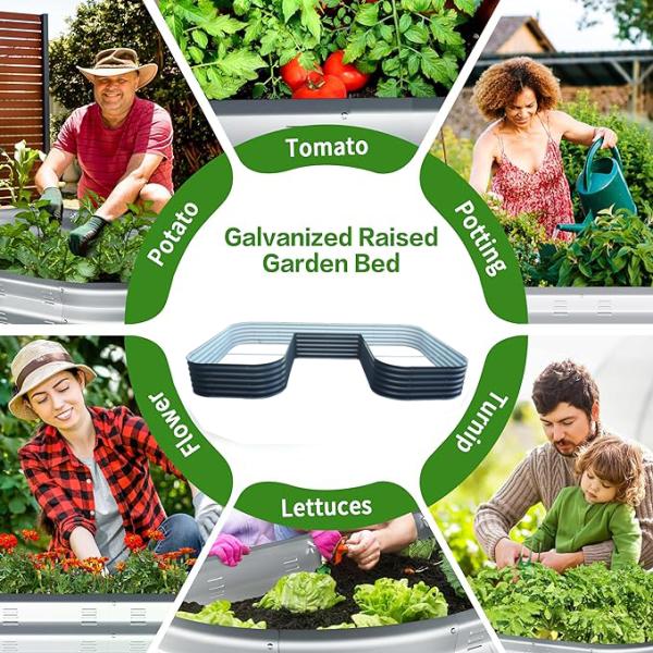 7*11.5*1.4 FT 0.6MM Thickness Metal Garden Planter Box Breathable bottom