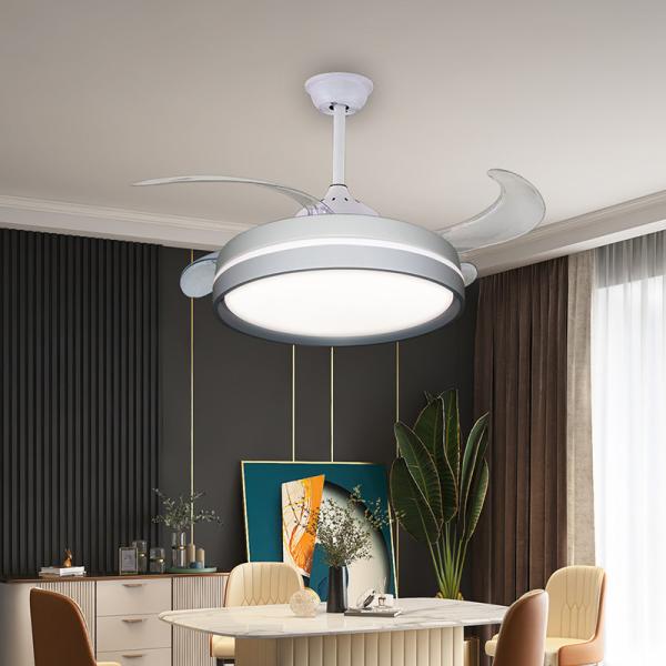 96W 500mm Ceiling Fan Super Silent Bedroom 42 Inch White Ceiling Fan With Light