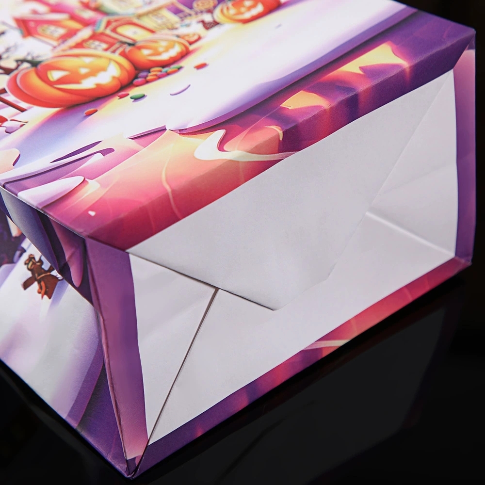 Halloween Paper Gift Bags with Sealing Stickers for Treat Packaging