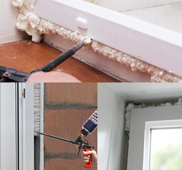 OEM ODM PU Expanding Spray Foam Gun Heavy Duty Metal Body Covered With PTFE