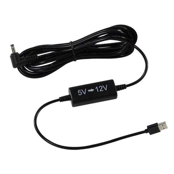 USB to 12V Step-Up Power Cable with Right-Angle DC Plug