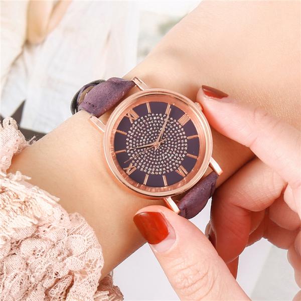 3BAR Waterproof Women Quartz Wrist Watch , 230mm Leather Band Quartz Watch