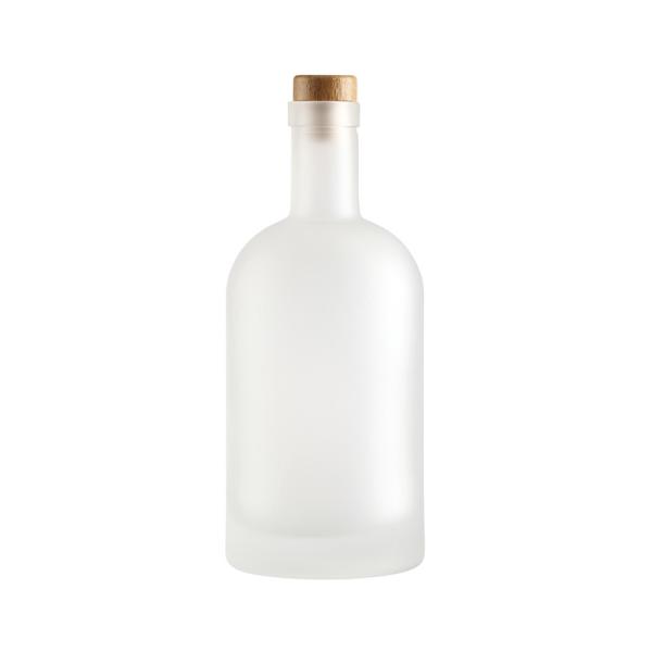 500ml Round Clear Frosted Vodka Glass Bottle with Stopper Super Flint Glass Material