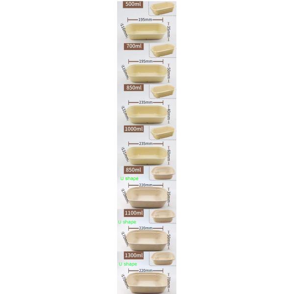 Салата сахарного тростника 100% коробка для завтрака Biodegradable устранимая с прозрачной крышкой